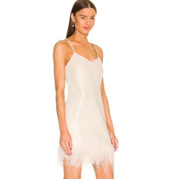 LAMARQUE Abella Leather Dress in Bone NWT Size Small - Picture 2 of 6